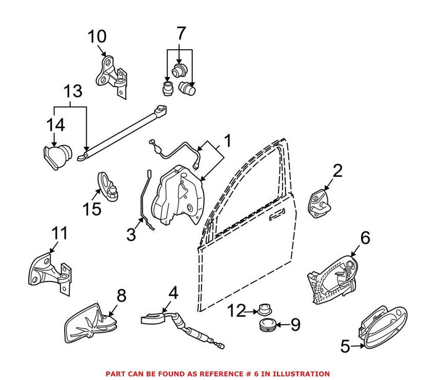 BMW Exterior Door Handle Carrier - Front Driver Side 51217126989